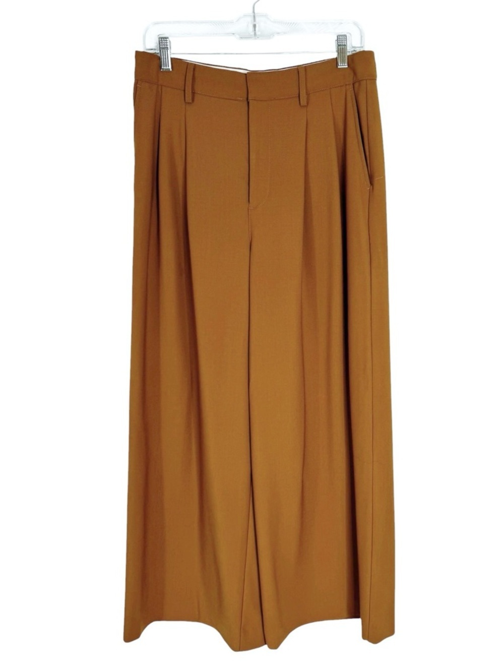 Madewell Wool Blend The Harlow Superwide-Leg Trouser Pant Camel Size 4 - Picture 6 of 14
